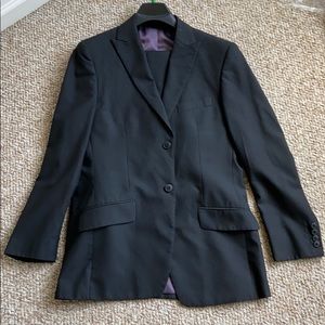 JF J. Ferrer Black Pinstripe Suit Set